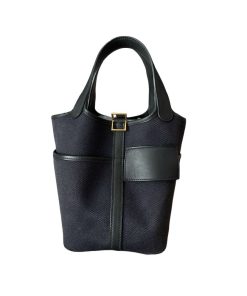 Alternative view of Hermes Picotin 18 Cargo Blue Marine/Black, Toile Geoland/ Swift